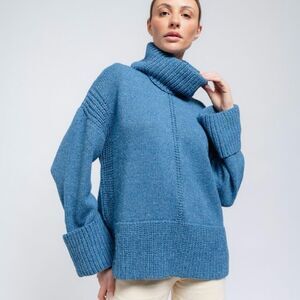 SMF‎ High Neck Knit Sweater – Medium, Azul Blue NWT